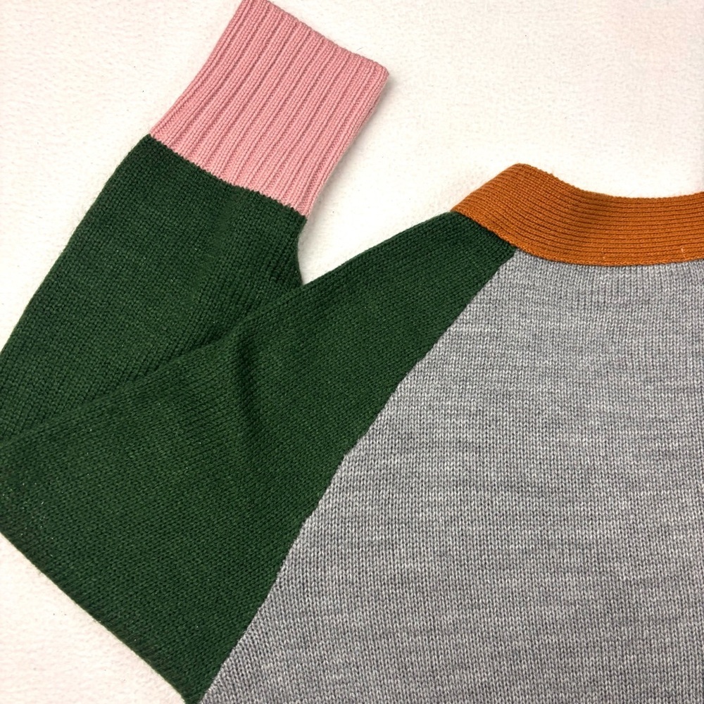 Colorblock Green/Gray/Pink “Grandpa” Cottagecore Button Cardigan Sweater (2XL) - Picture 10 of 15